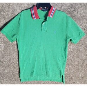 Polo Ralph Lauren Men's Green Polo Shirt 100% Cotton Size Medium